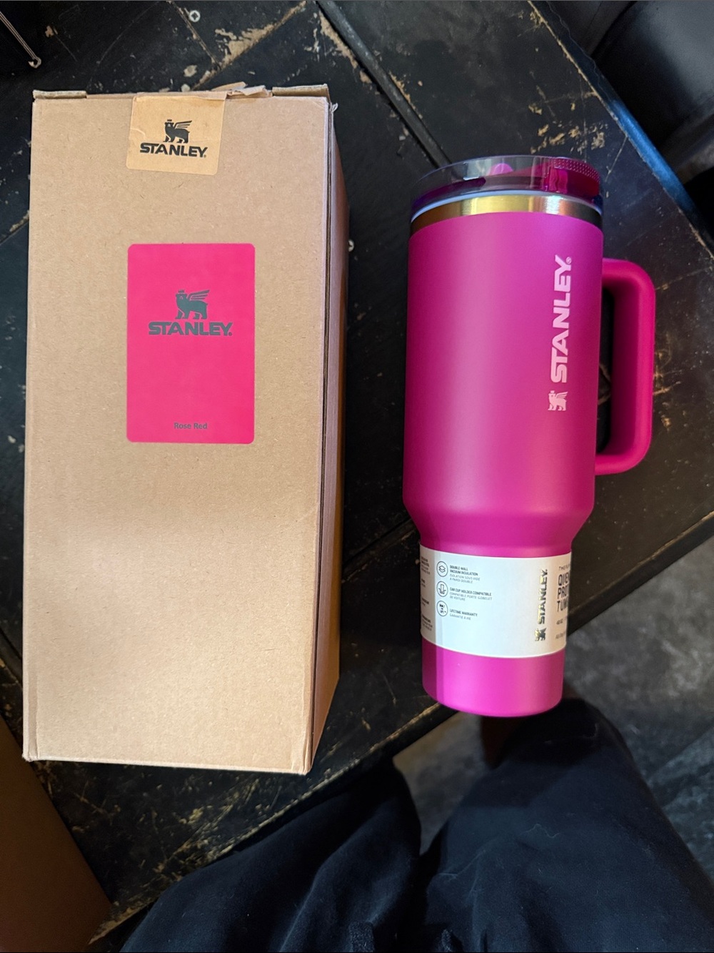 Stanley 40oz FlipTop Pink Travel Mug - Insulated Handle Tumbler